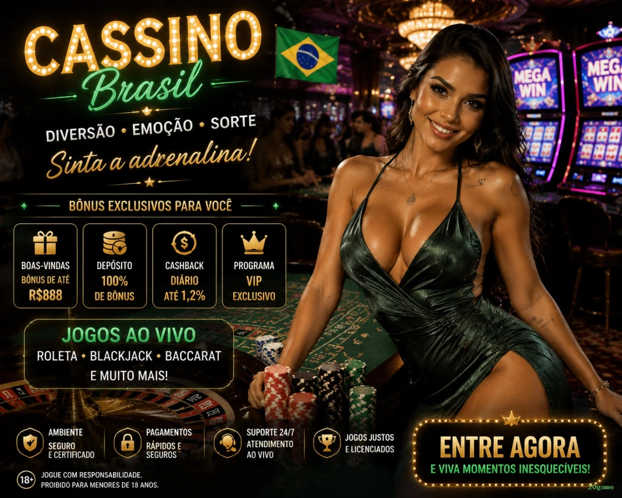 Slots online da 20game com jackpots progressivos